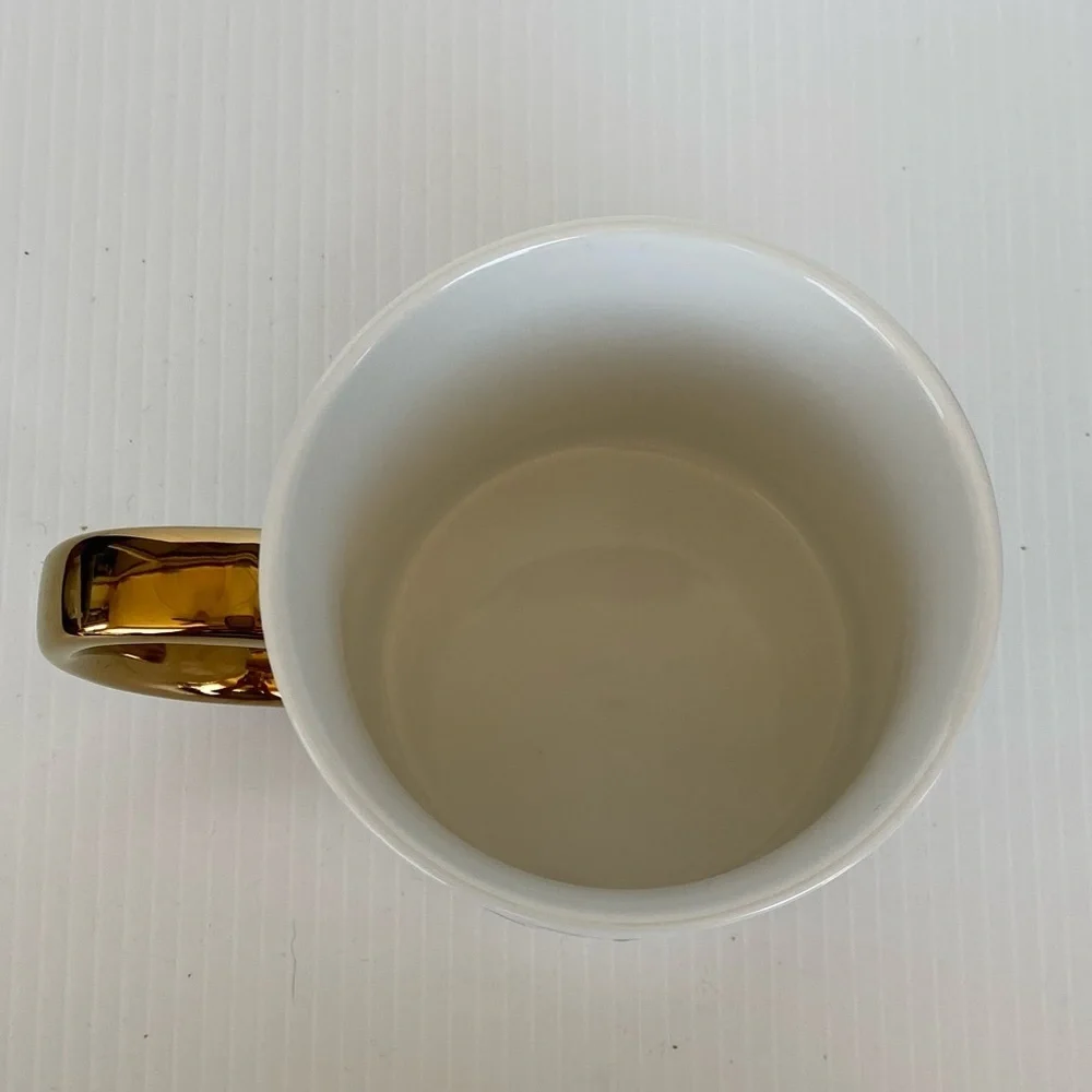 Opalhouse Monogram Coffee Mug Letter M Initial Floral Cup Gold Handle 14 oz 2018